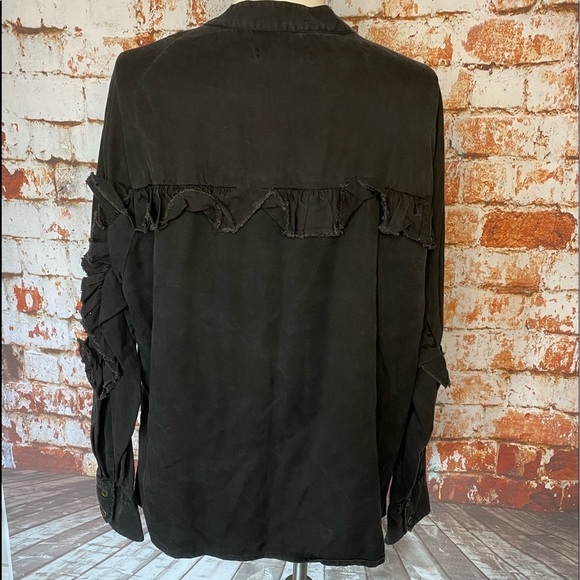 Jachs Girlfriend black tie collar ruffle shirt m - Picture 5 of 7
